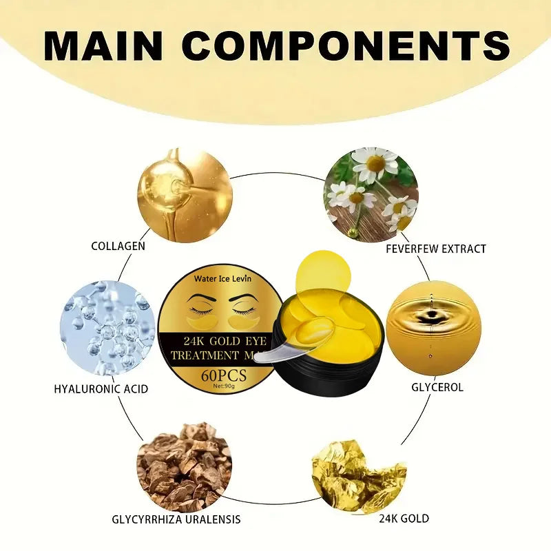 Veloura™ Eye Glow Patches – 24K Gold Collagen (60 pcs)